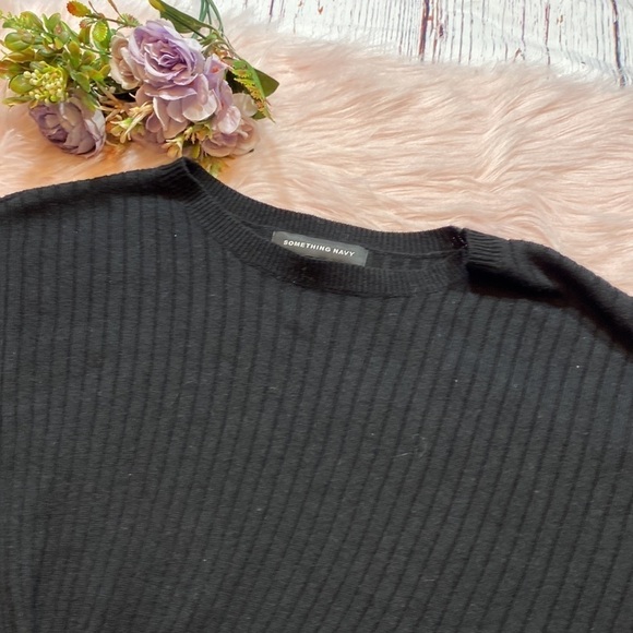 Something Navy Black Knot Detail Long Sleeve Pullover - Picture 4 of 11